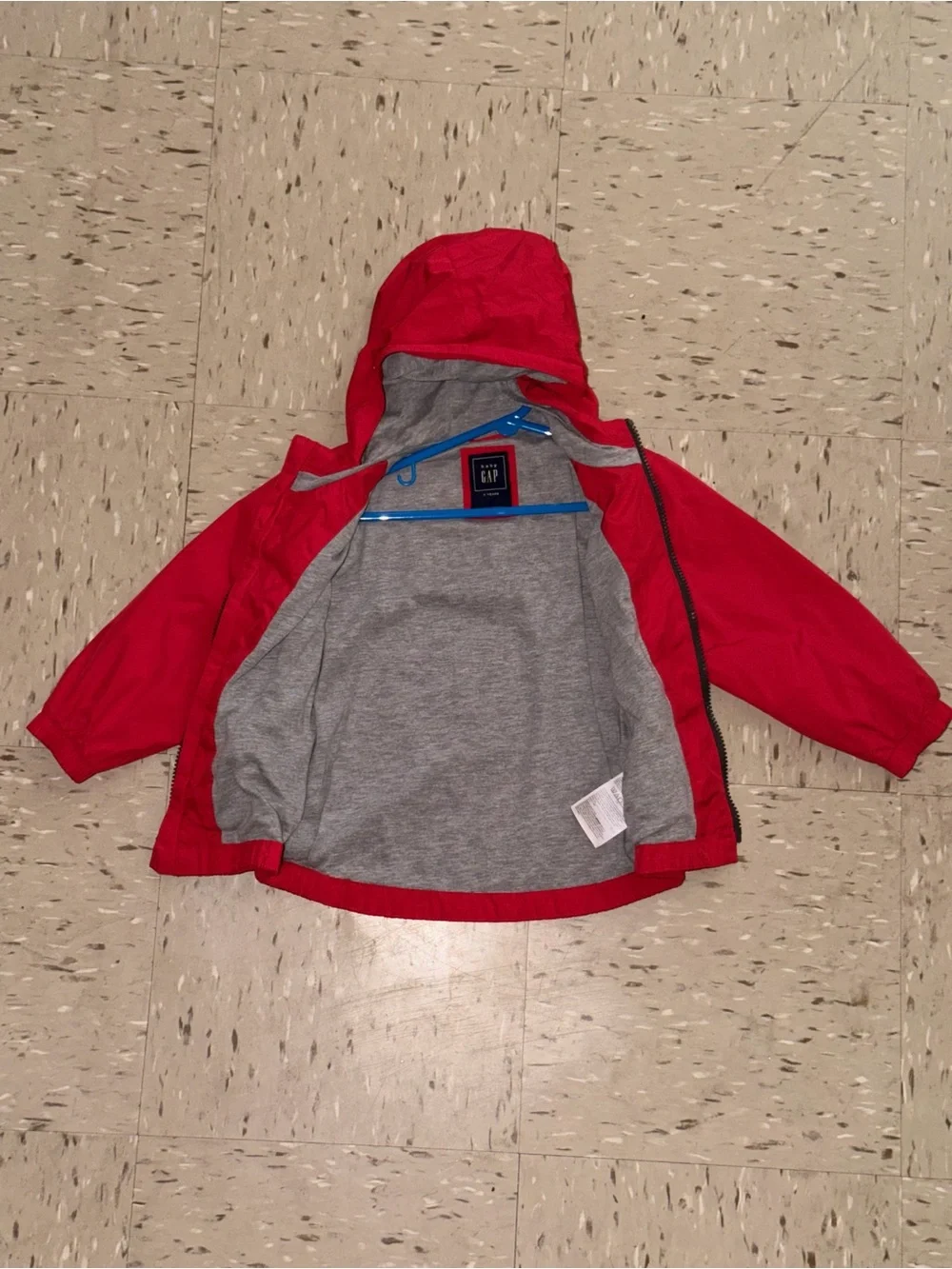 GAP Baby Gray Hoodie with Red Trim